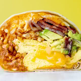 Eggs, Bacon, & Avocado Burrito