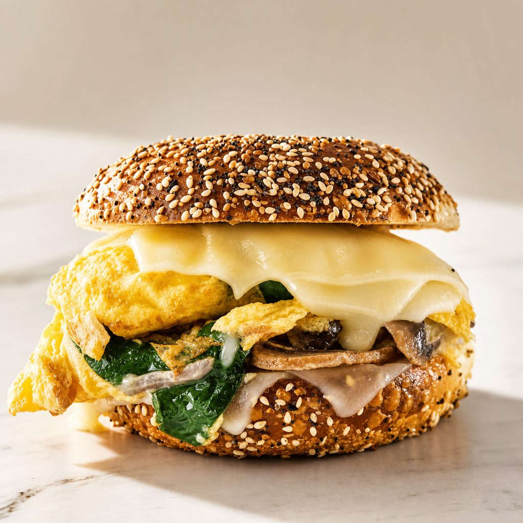 Spinach, Mushroom, & Cheese.