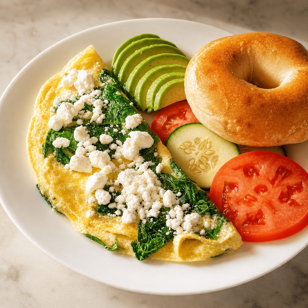 Spinach & Feta Omelette.