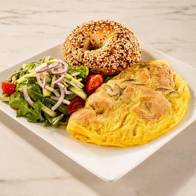 Egg, Lox, & Onion Omelette.